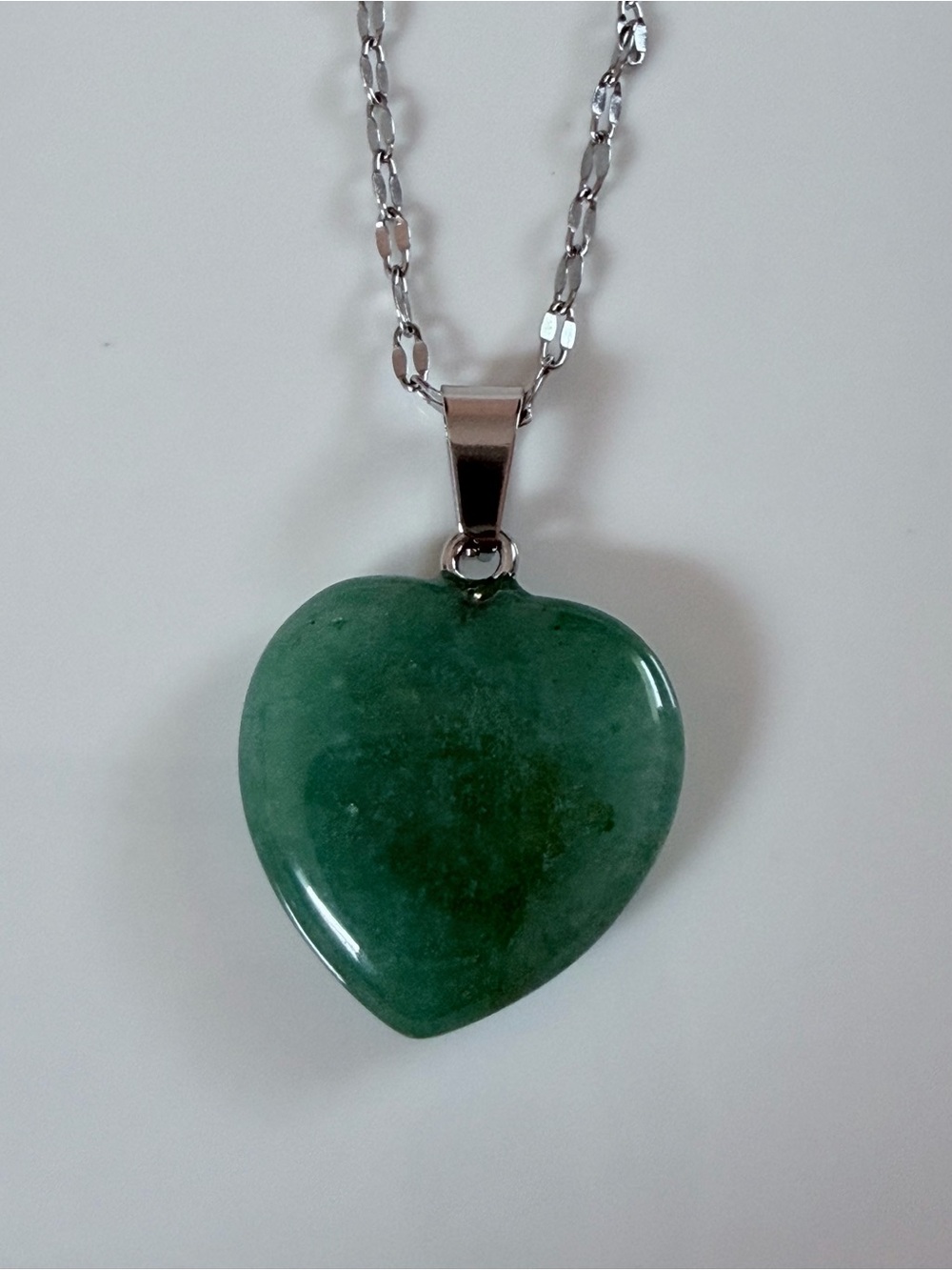 Green Heart Pendant Necklace